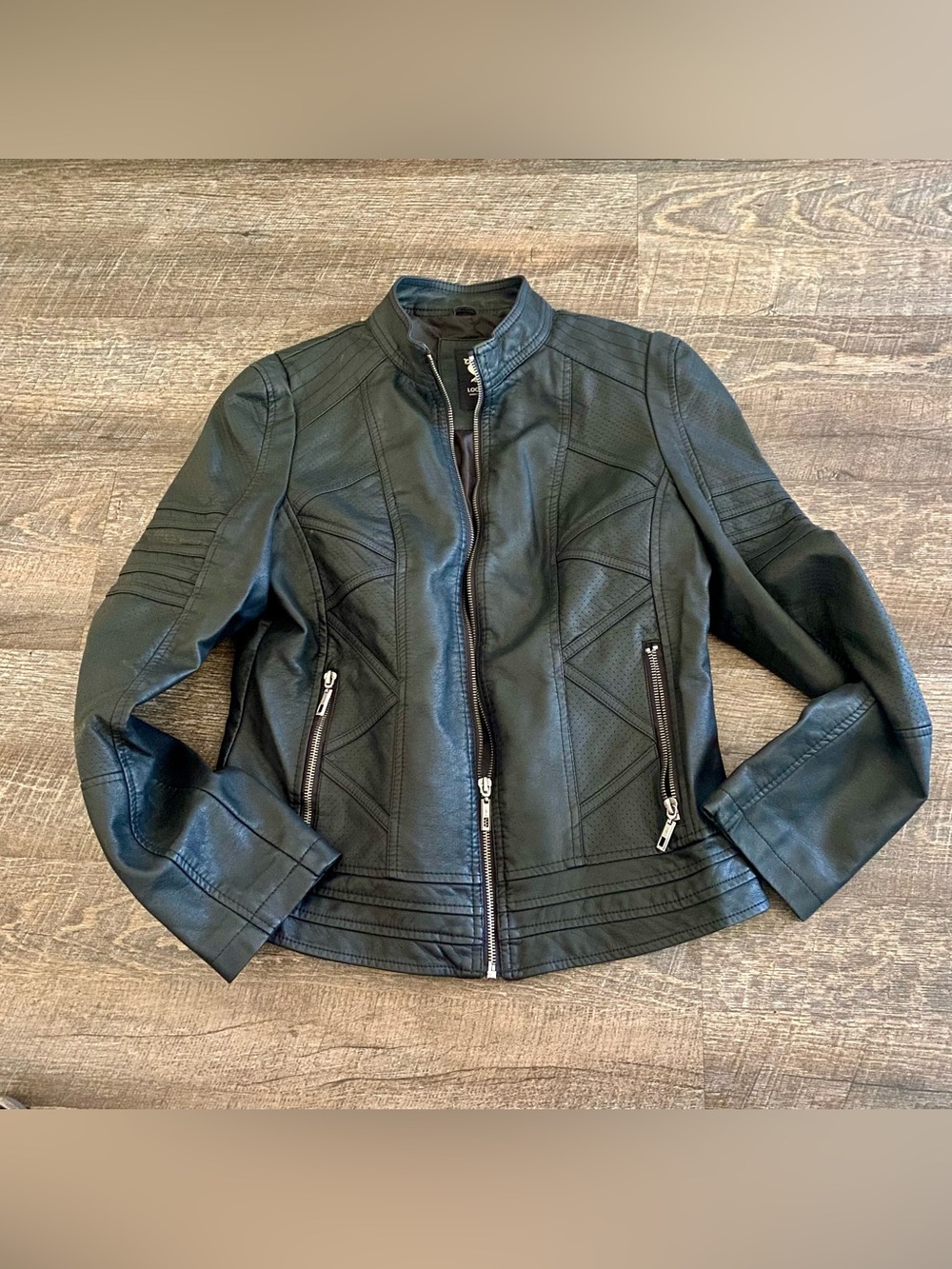 Lock and Love Slim Fit Stylish Vegan Leather Moto Jacket Biker Jacket